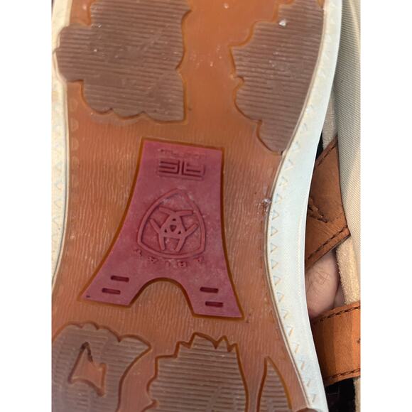 Ariat Leather Western Cowgirl Flip Flop Thong Sandal Women 9 Beach Comfy Slip On - Picture 9 of 9